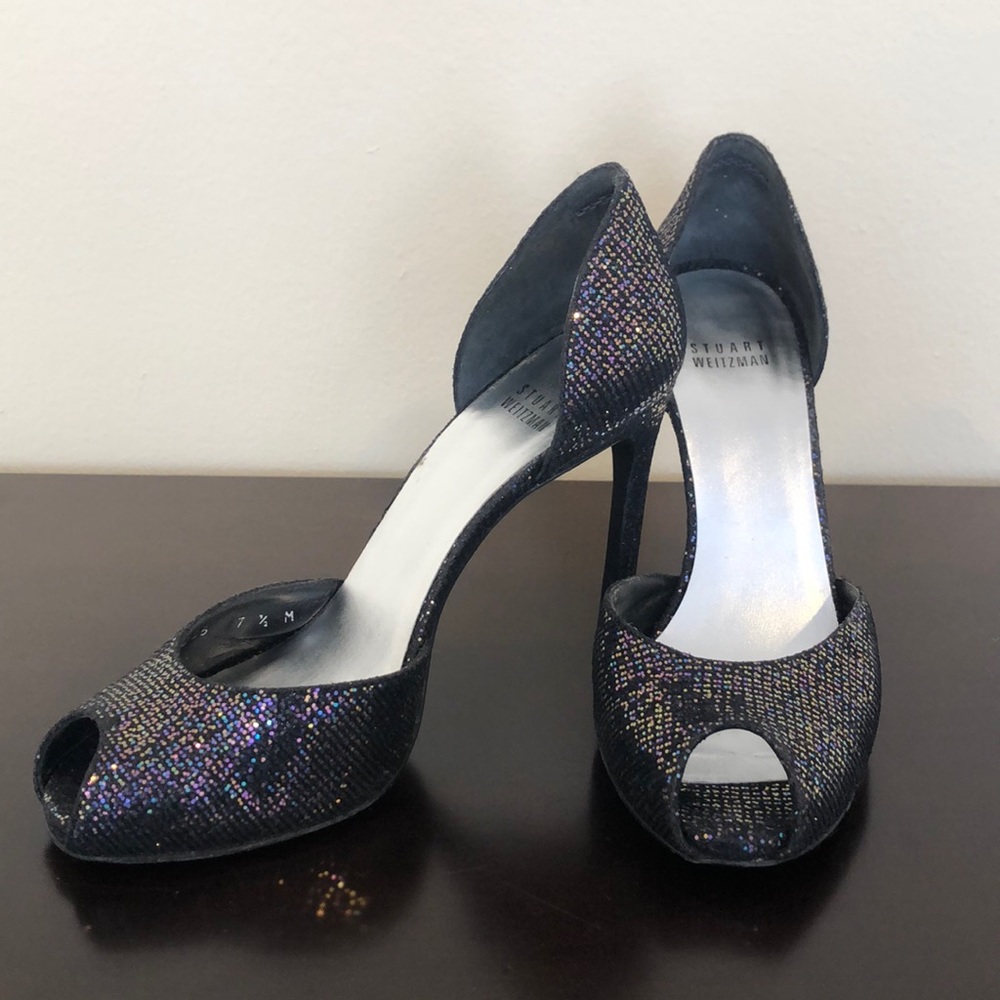 Stuart Weitzman Divorcee Multi  Iris Glitter Heels